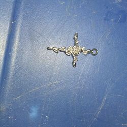 Sterling Silver Rose Vine Christian Cross