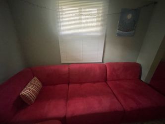 Light Red Couch and Ottoman