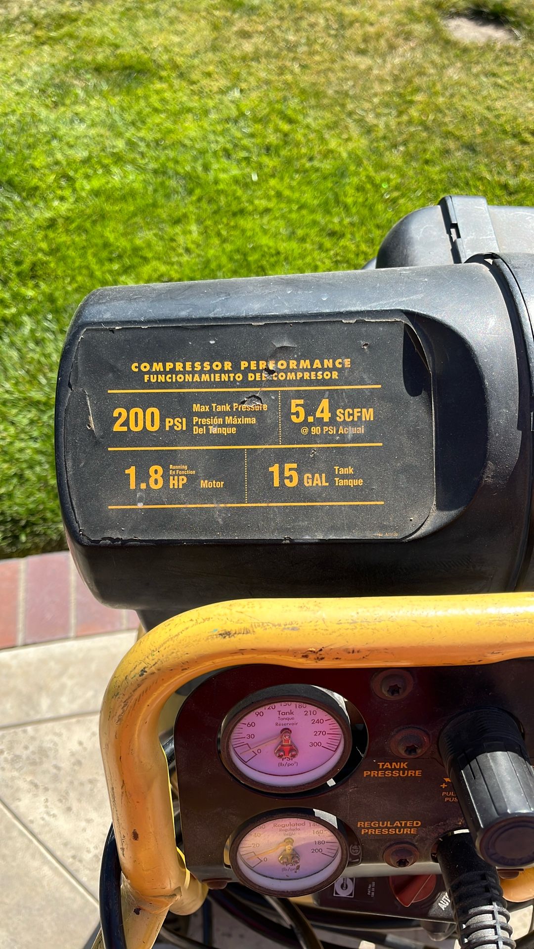 Dewalt Electric 15 Gallon Wheeled Portable Compressor