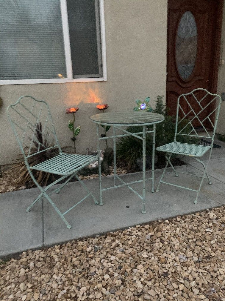 Bistro Table And Chairs Patina Green