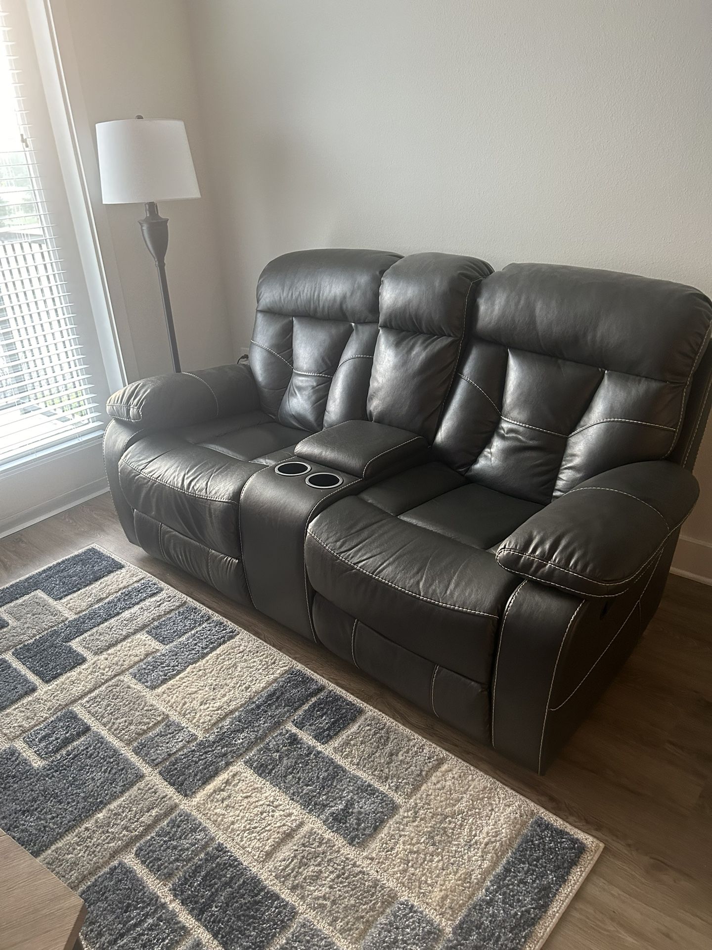 Fully Reclining Leather Couch