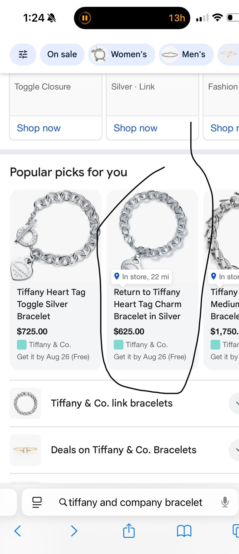 Tiffany & Co 100% Real/official Return To Tiffany Heart Tag Charm Bracelet Stamped 925