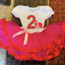 My Little Pony birthday dress 2 years old pink tutu party Pinkie Pie with headband