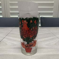 12 Days Of Christmas 3rd Day Glass 3 French Hens Pepsi Vintage 5.25” EUC.   Christmas.  