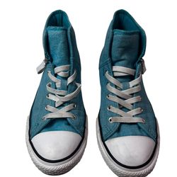 Teal Converse All Star zip high top sneakers Youth size US 4