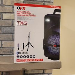 BRAND NEW QFX & 8" PARTY SPEAKER MICROPHONE +STAND ........😁😊😍