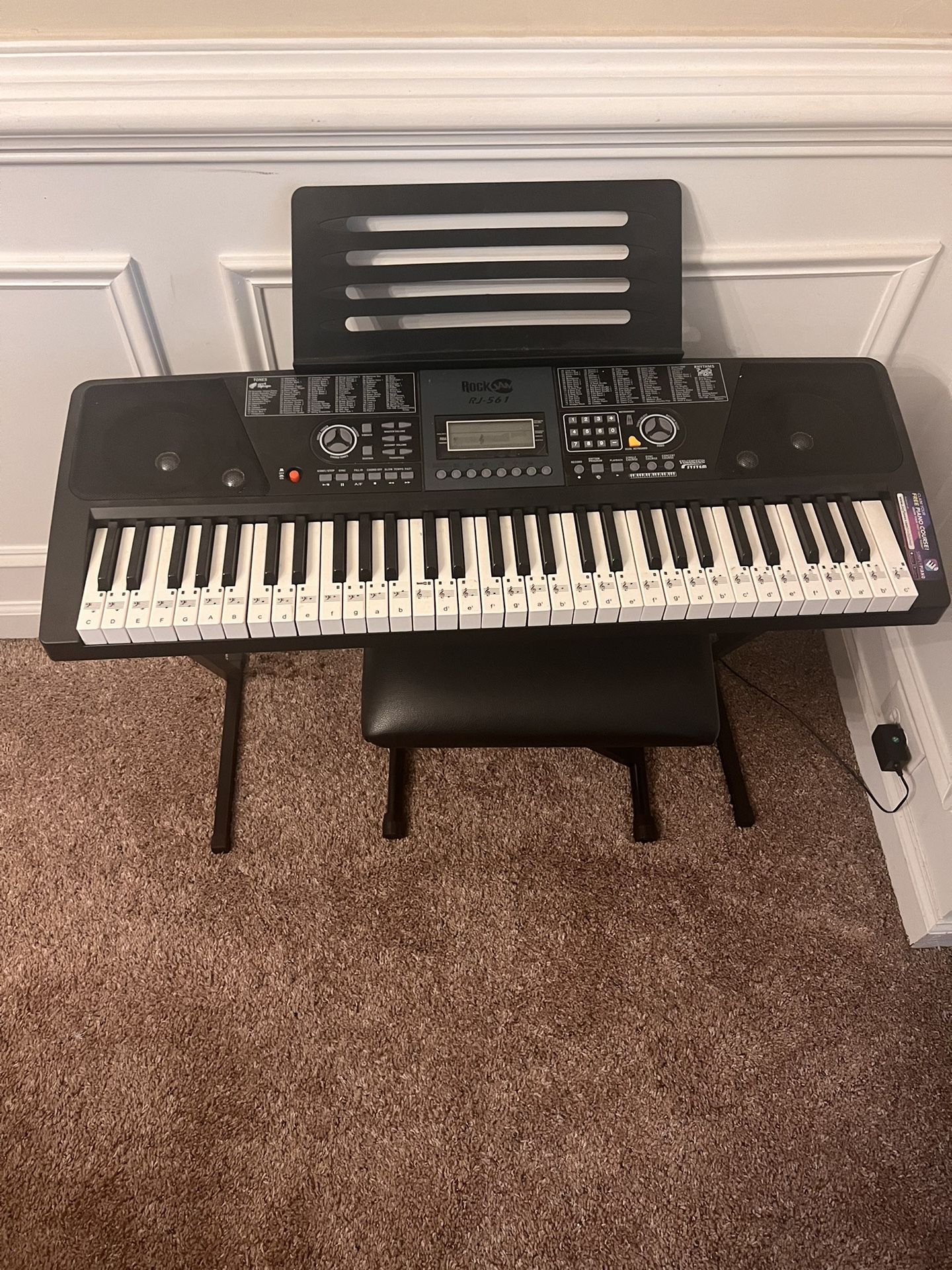 Electric Keyboard With Stool