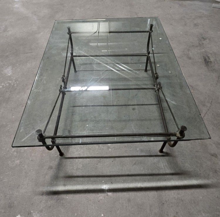 Nice Glass Coffee Table With Metal Frame