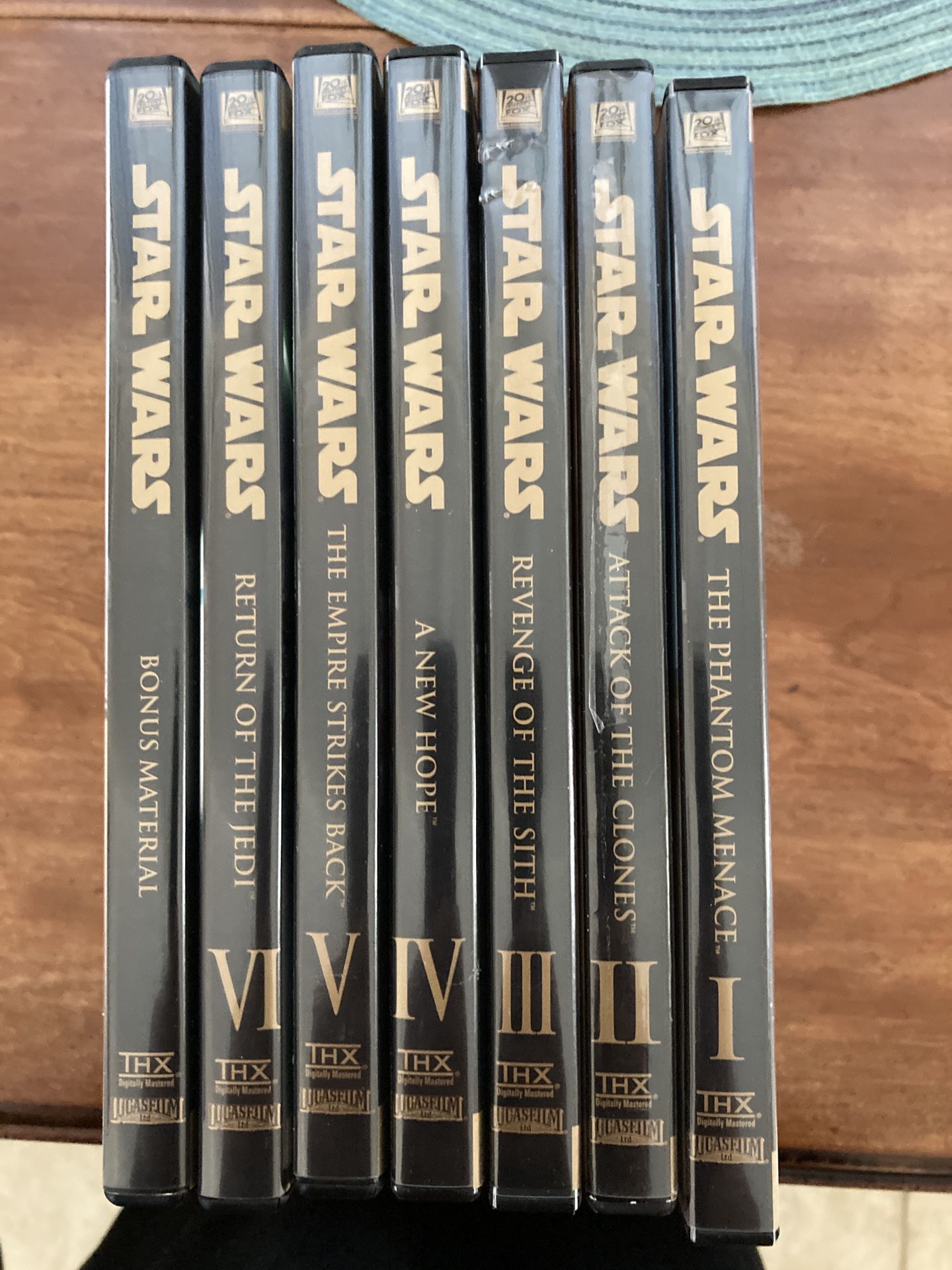 Set of seven Star Wars DVDs one through 6+ bonus material