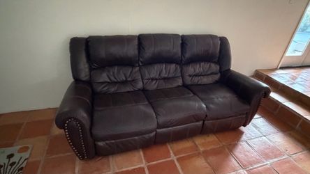 Dark Brown Leather Sofa