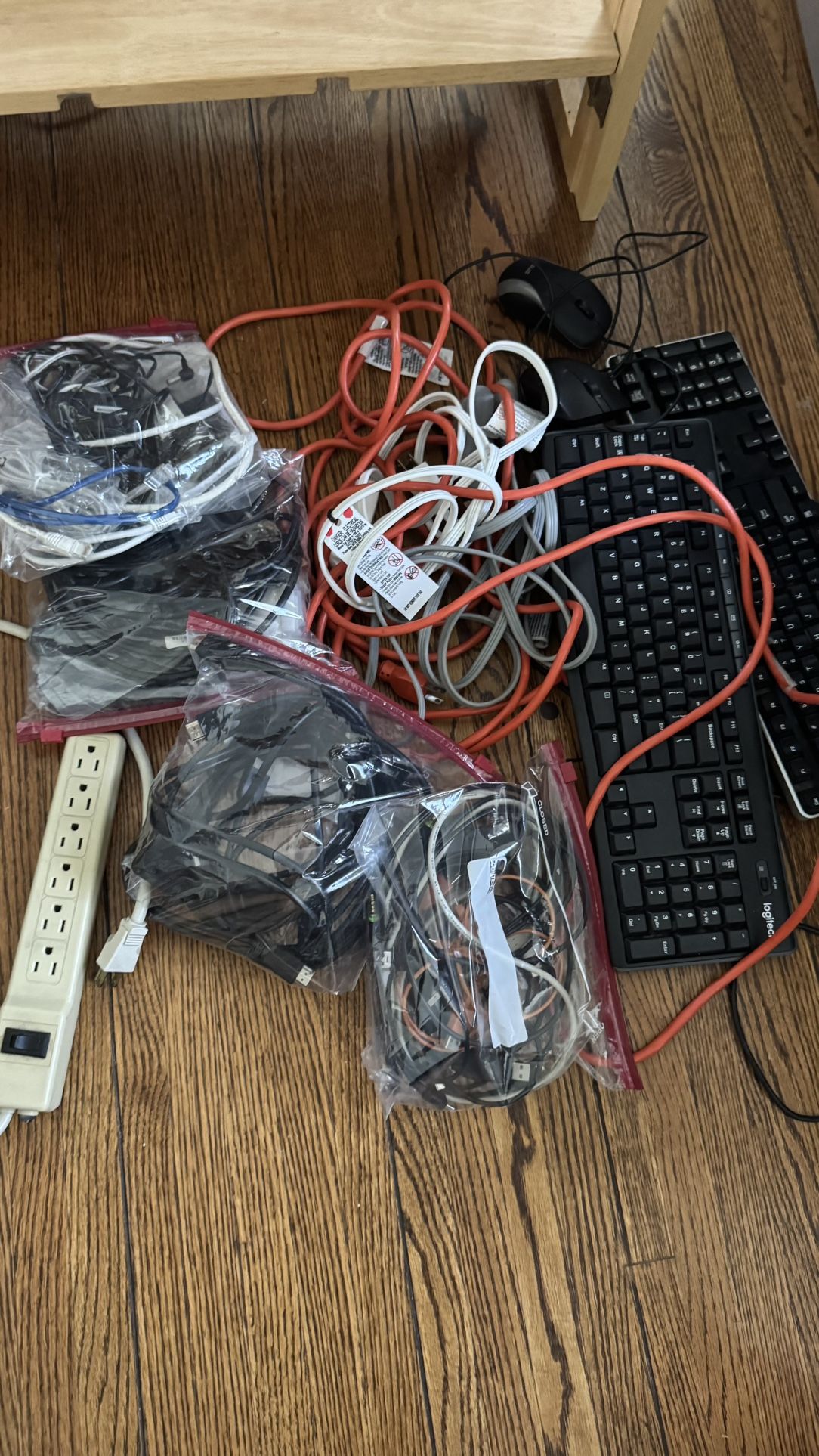 Cables, Extension Cords, Power Strips, Keyboards, and Mice