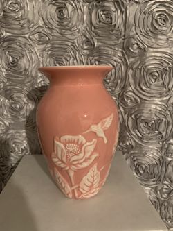 Pink and white flower vase