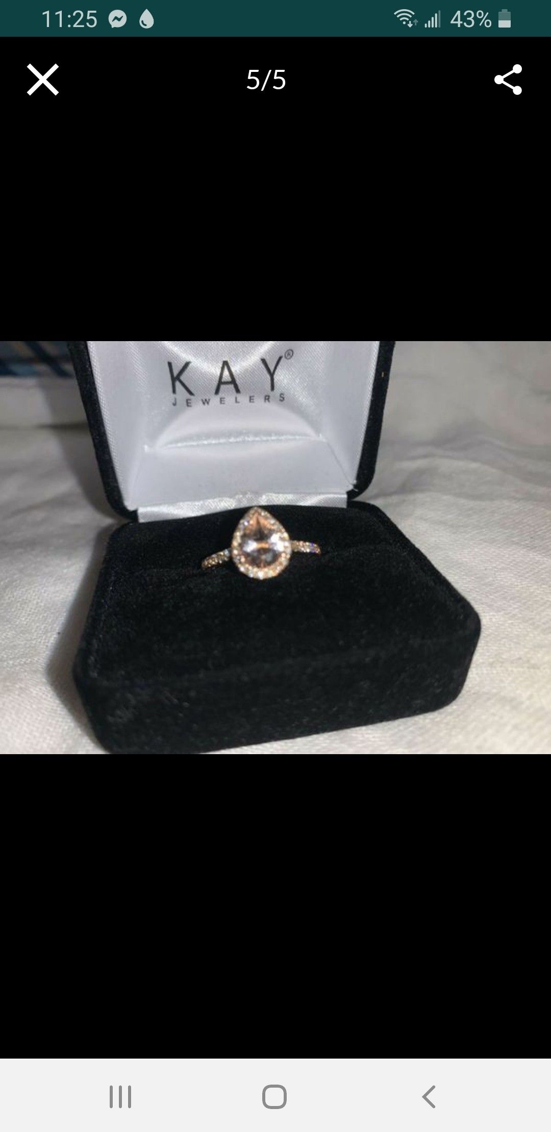 LeVian Morganite Ring size 7