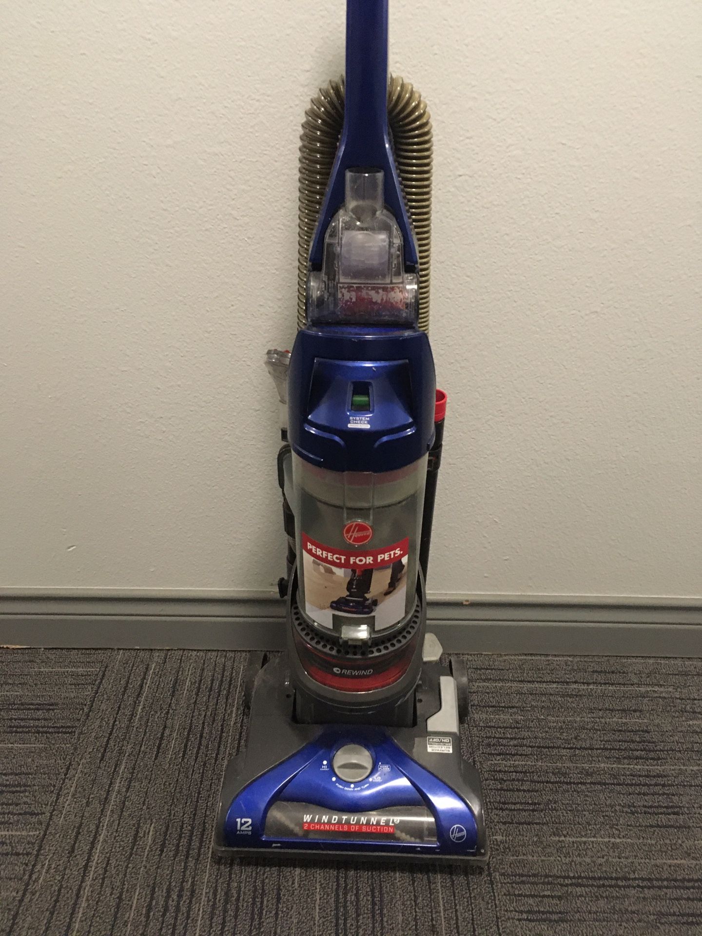 Vacuum Hoover Wind Tunnel, Auto cord rewind, With Attachments