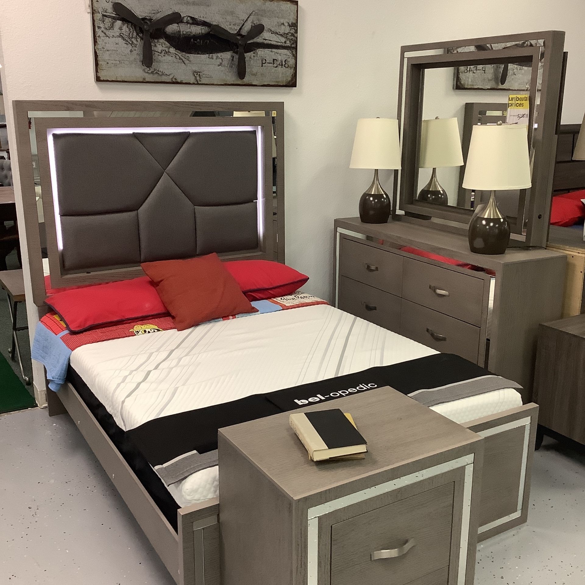 Six Piece, Full-Size Bedroom Set