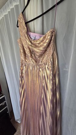 Fashion Nova Metallic Pleated Maxi Dress