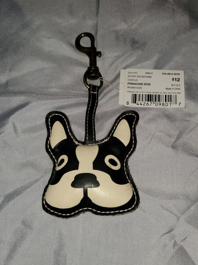 NWT, SUPER CUTE FRENCH BULL DOG. BOSTON TERRIER, OR BOXER LEATHER CLIP ON DECORATION