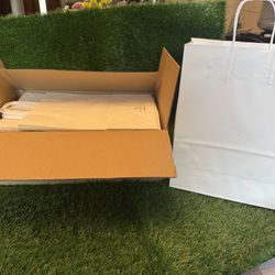100 Pcs Gift Bags White With Handles 