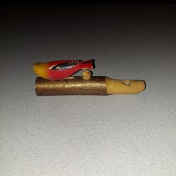 VINTAGE 6 INCH HAND CARD BIRD WHISTLE