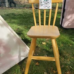 "pub" height child  wood dining chair