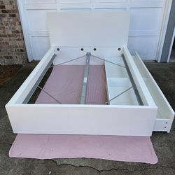 IKEA MALM Full Size Frame With 2 Drawers  - White