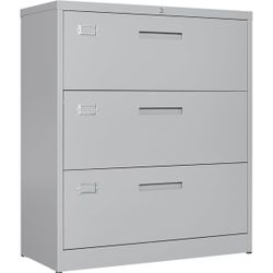 Brand New Unopened File Cabinet with Lock-Lateral 3 Drawer Metal Filing Cabinets-Organization Storage Cabinets  Letter/Legal/F4/A4 Size (3 Drawer-