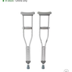 Surgical Shoe And Crutches 