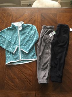 Cute girls fleece jacket and fleece pants bundle