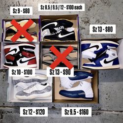 Jordan’s Nikes & Dunks Mixed Lot Under Retail - BRAND NEW ($160 & Under)