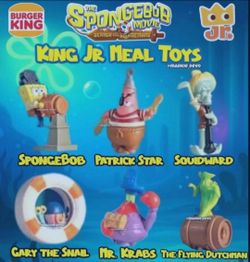 Complete Set of Six Spongebob Squarepants Burger King Collectible Toys!