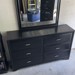 Bedroom Set: Dresser with Mirror, 2 Nightstands