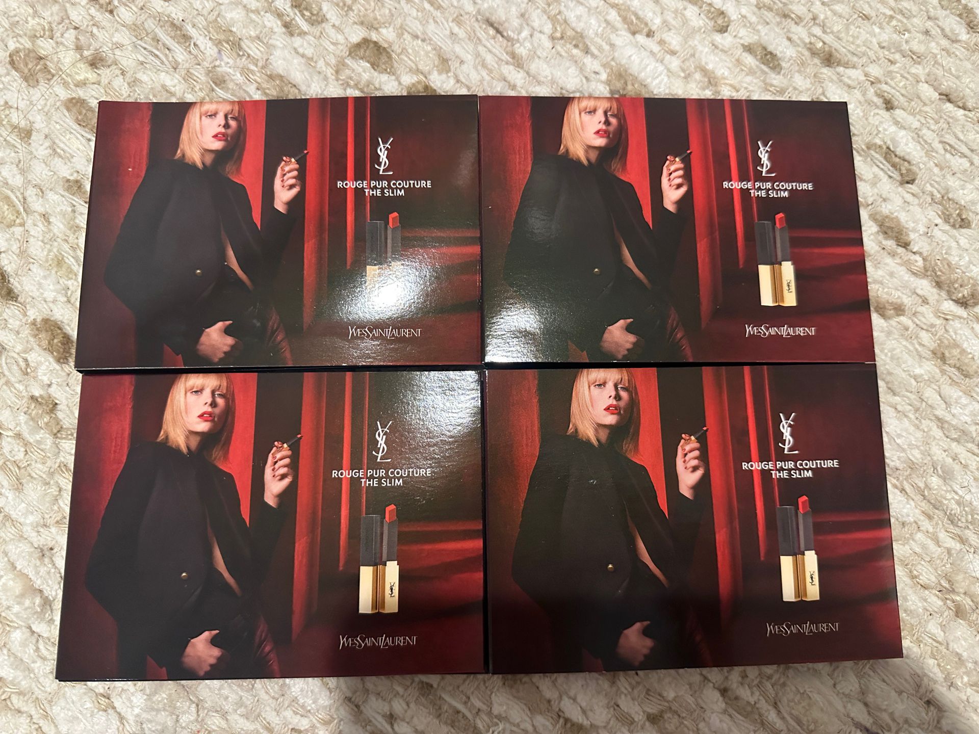 4 set of YSL Rouge Pur Couture The Slim THE PINKS 4 Sample Pods # N4, 8, 16, 24