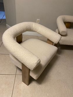 sculpted boucle accent chair set of two $380
