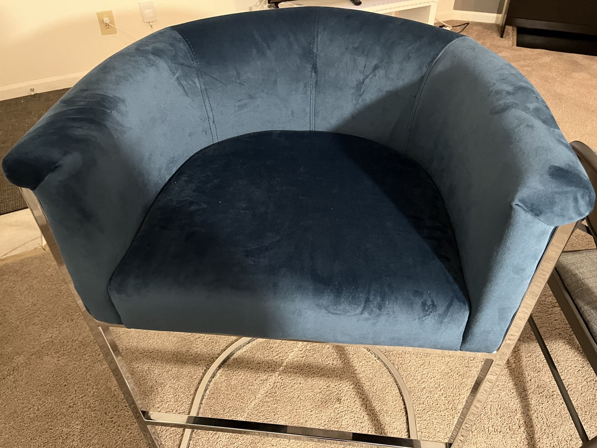 Bar Chair(velvet Modern Contemporary Teal Color)