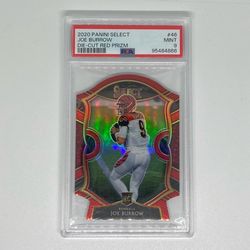 2020 PANINI SELECT DIE-CUT RED PRIZM #46 JOE BURROW ROOKIE RC PSA 9