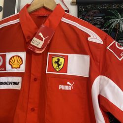 PUMA OFFICIAL FERRARI RACING TEAM LARGE SHIRT NEW WITH TAGS STILL