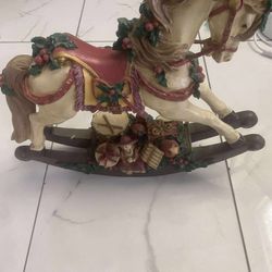 Vintage 1991 GINY Inc. The Christmas Collection Musical Rocking Horse