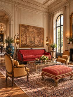 Gorgeous Vintage French Neoclassical Federal / Louis XVI Style Carved Wood Sofa – 79”