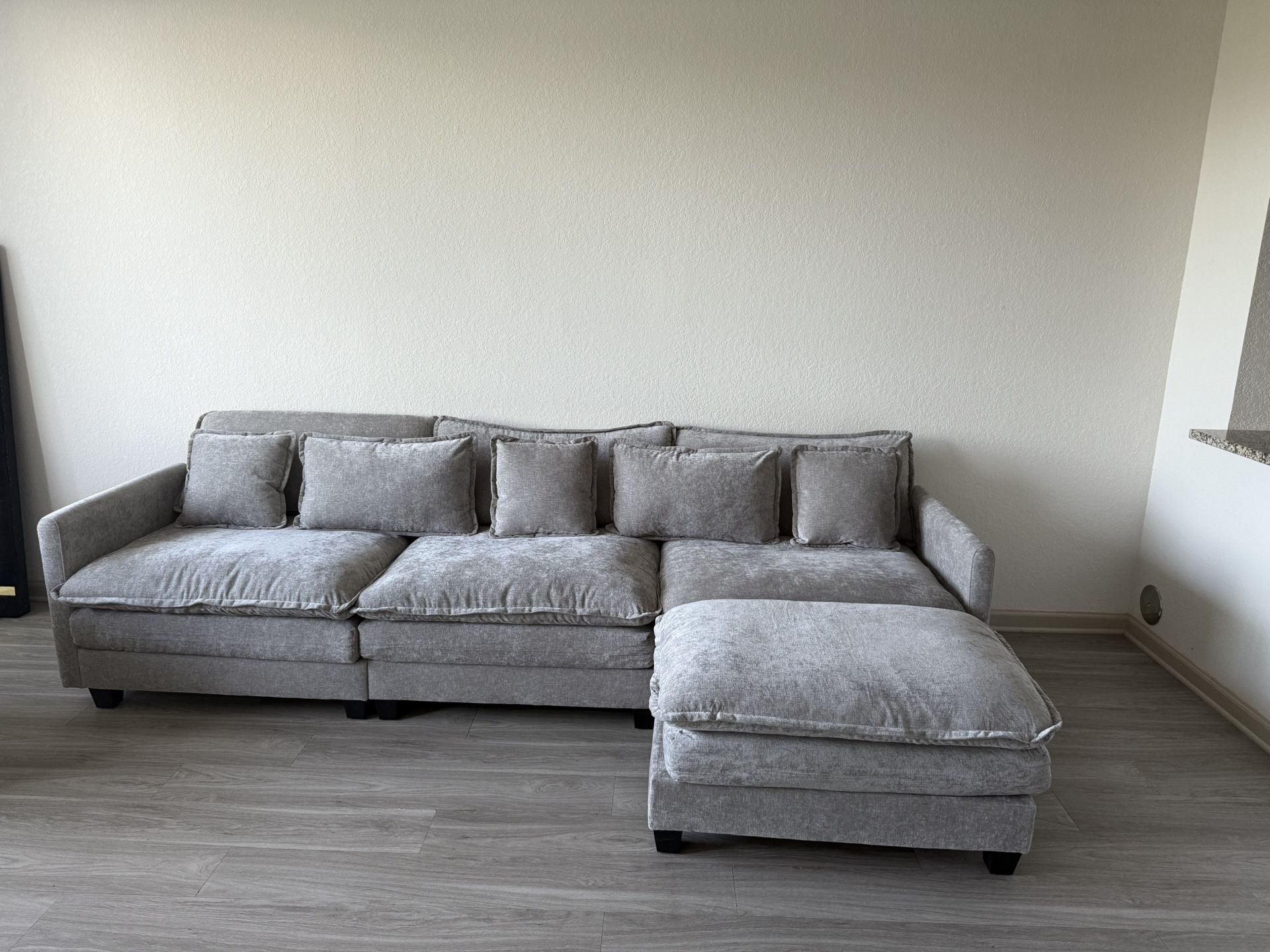 Grey Deep Seat Sofa 