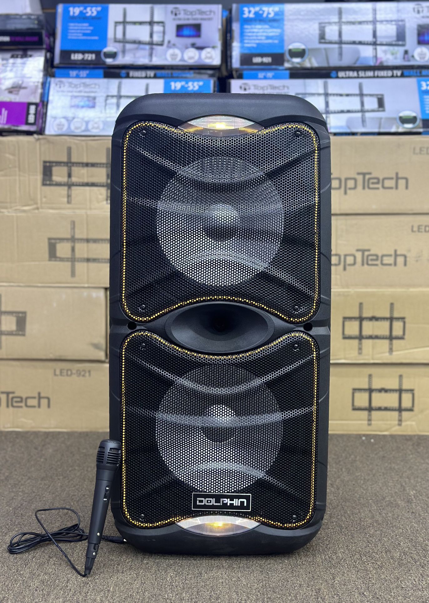Bluetooth Portable DJ Speaker with dual 12" woofers