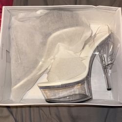 clear 3in heels size 40