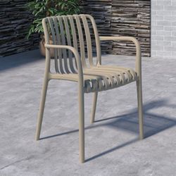 Brand New Sand Dining Chair Made Of High-Quality Resin, Outdoor & Patio Furniture