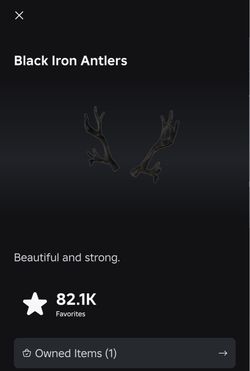 Black Iron Antlers ROBLOX limited | READ DESC