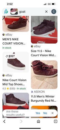 Nike Court vision mid winter burgundy crush size 8 men item 36