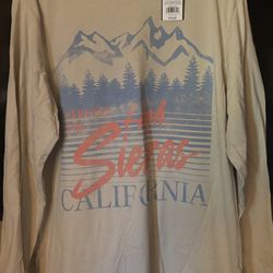 BRAND NEW With Tags ..Tan High Sieras California Long sleeve T Shirt 