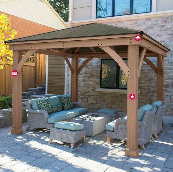 New Sealed 12' x 14' Cedar Gazebo with Aluminum Roof Costco for Sale in