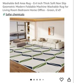 Geometric Area Rug 6x9 Green and Navy