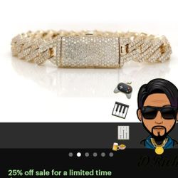 10k Gold 9 mm X  7  Heavy Set Up   SI  Stones 