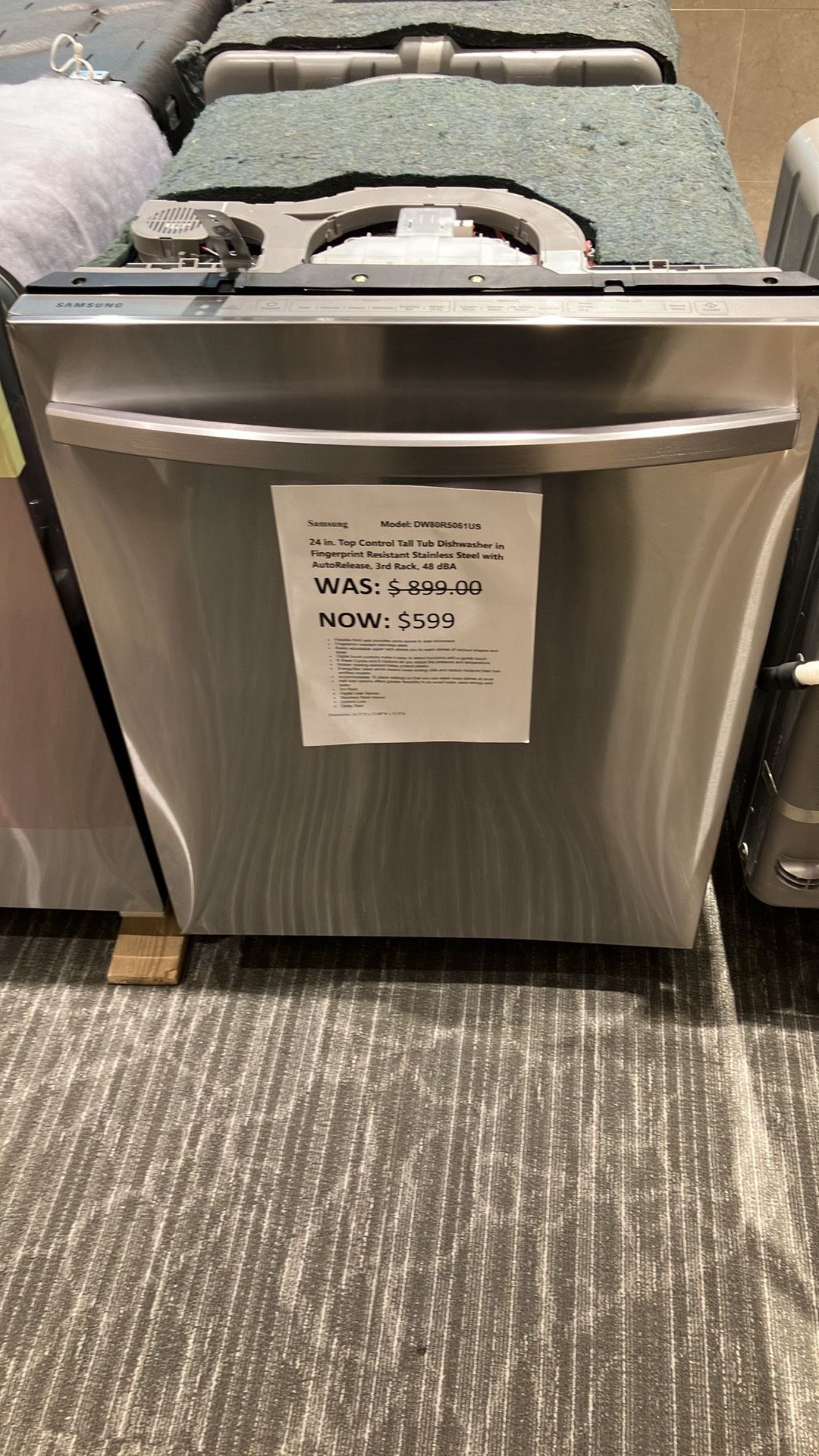 24 in. Top Control Tall Tub Dishwasher in Fingerprint Resistant Stainless Steel with AutoRelease, 3rd Rack, 39 dBA -Retail $729