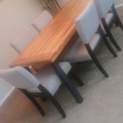 Wood table and 6 chairs